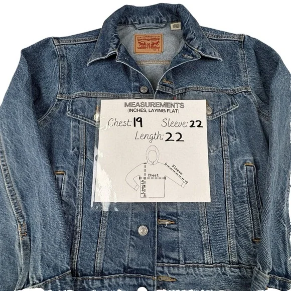 Levi's Jacket Women S Medium Wash Denim Trucker Western Y2K Boho Boyfriend - Picture 7 of 10